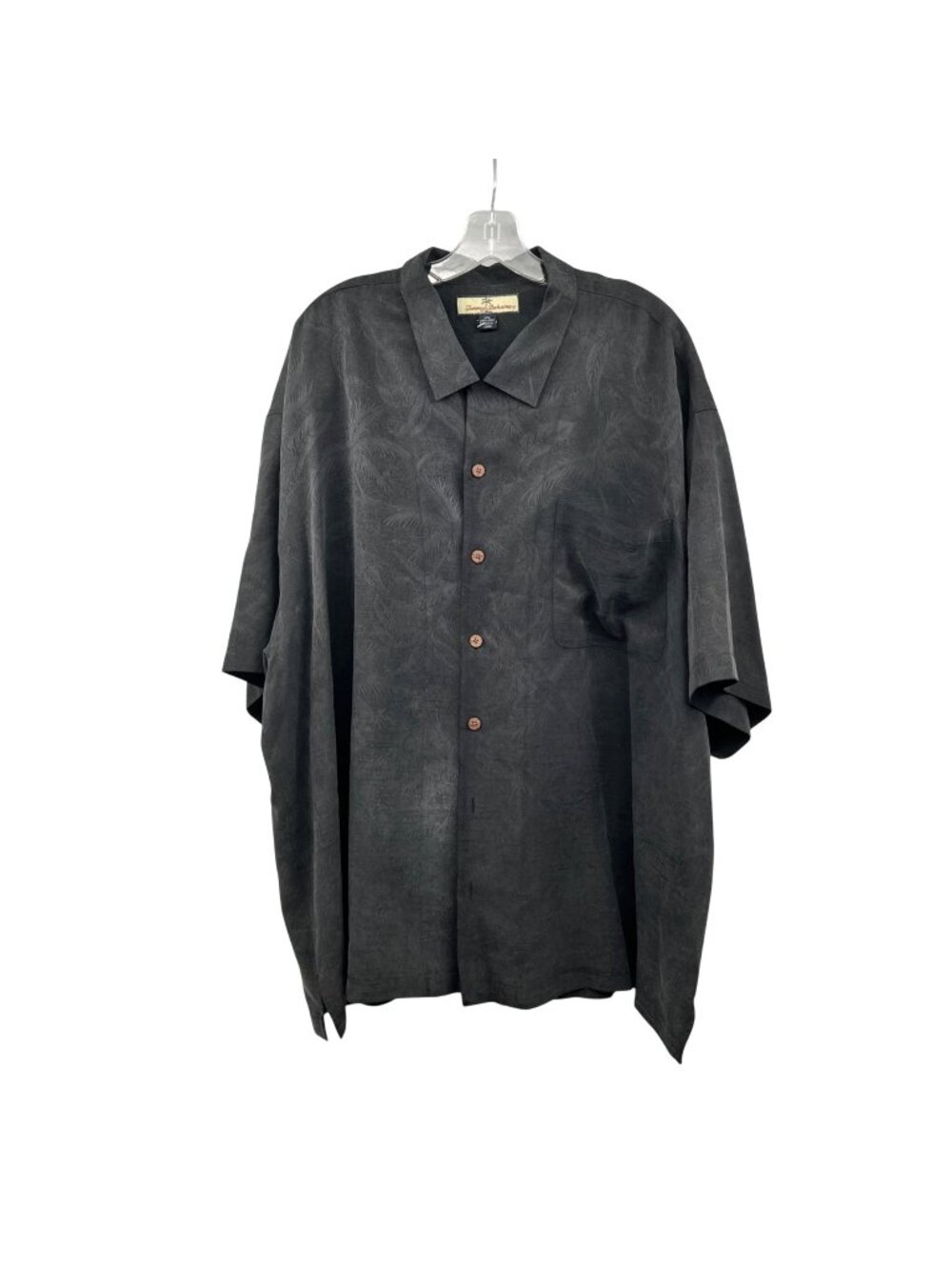Tommy Bahama Silk Short Sleeve Button Up Wooden Button Multicolor Print XXL